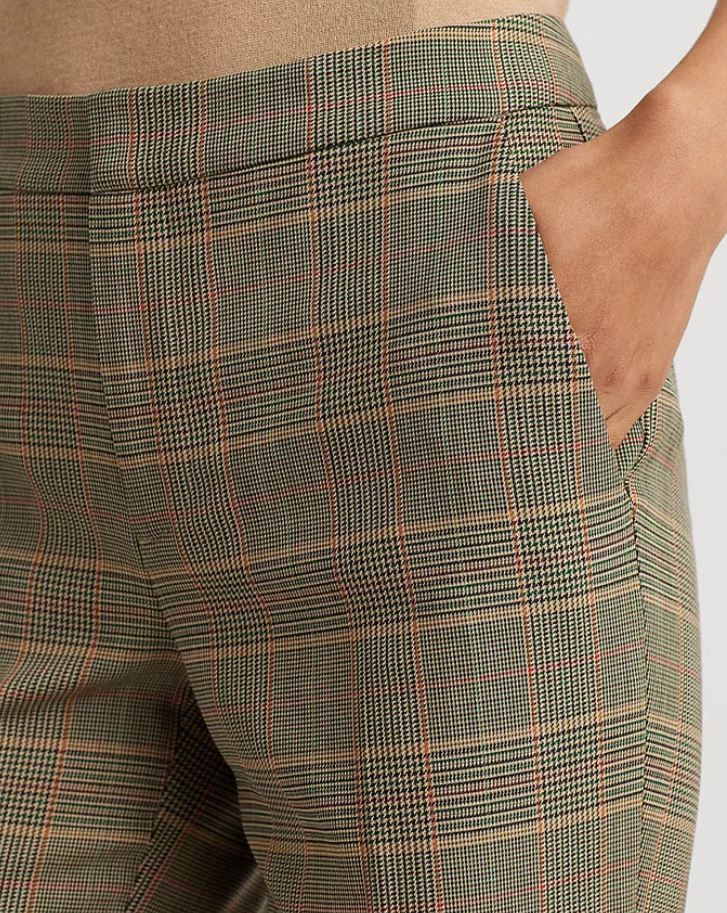LAUREN RALPH LAUREN Checked Plaid Twill Straight-Leg Pants