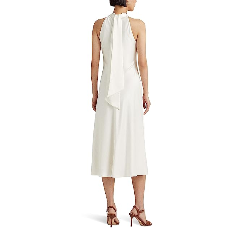 LAUREN Ralph Lauren Satin Charmeuse Halter Cocktail Dress