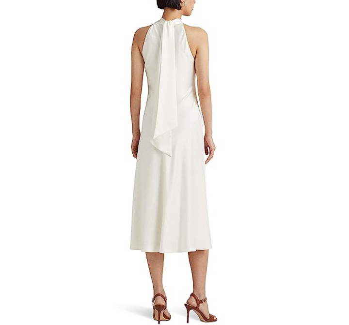 LAUREN Ralph Lauren Satin Charmeuse Halter Cocktail Dress
