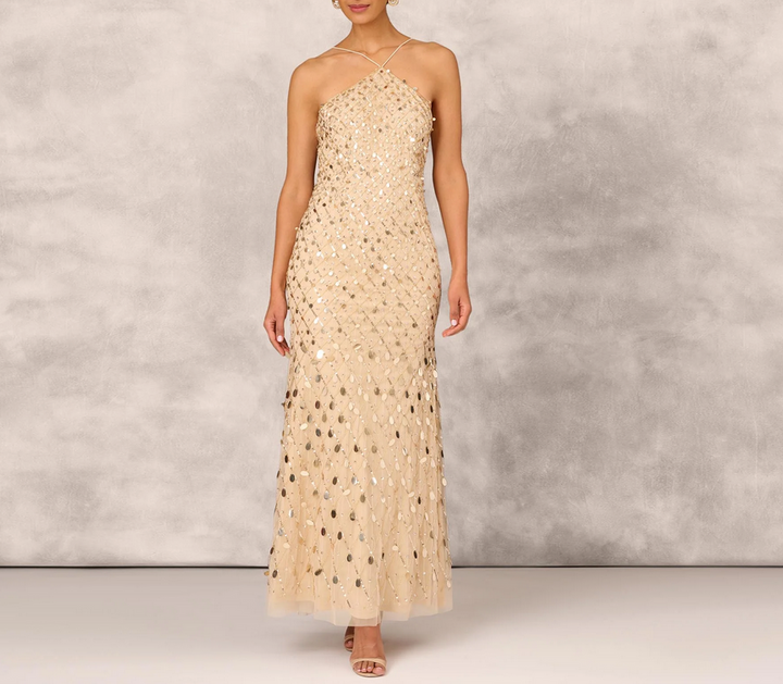Aidan Mattox Beaded Mermaid Gown