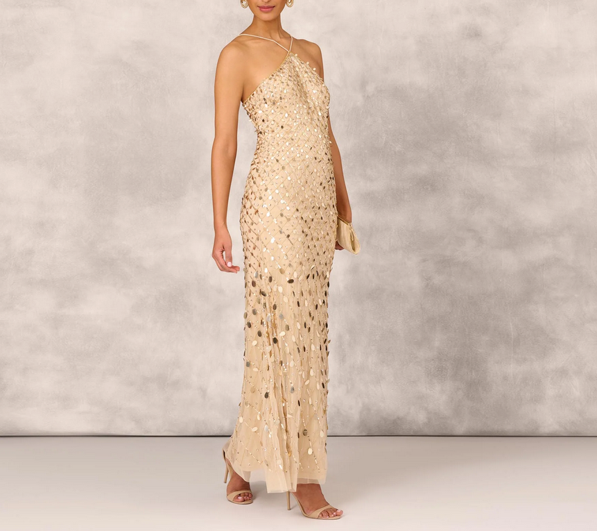 Aidan Mattox Beaded Mermaid Gown