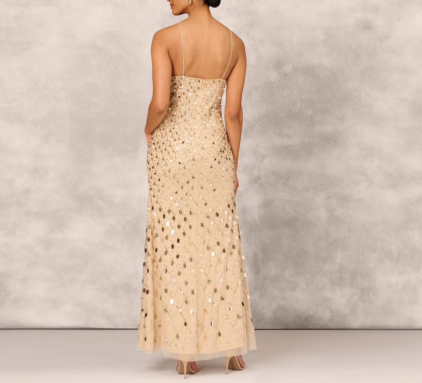 Aidan Mattox Beaded Mermaid Gown