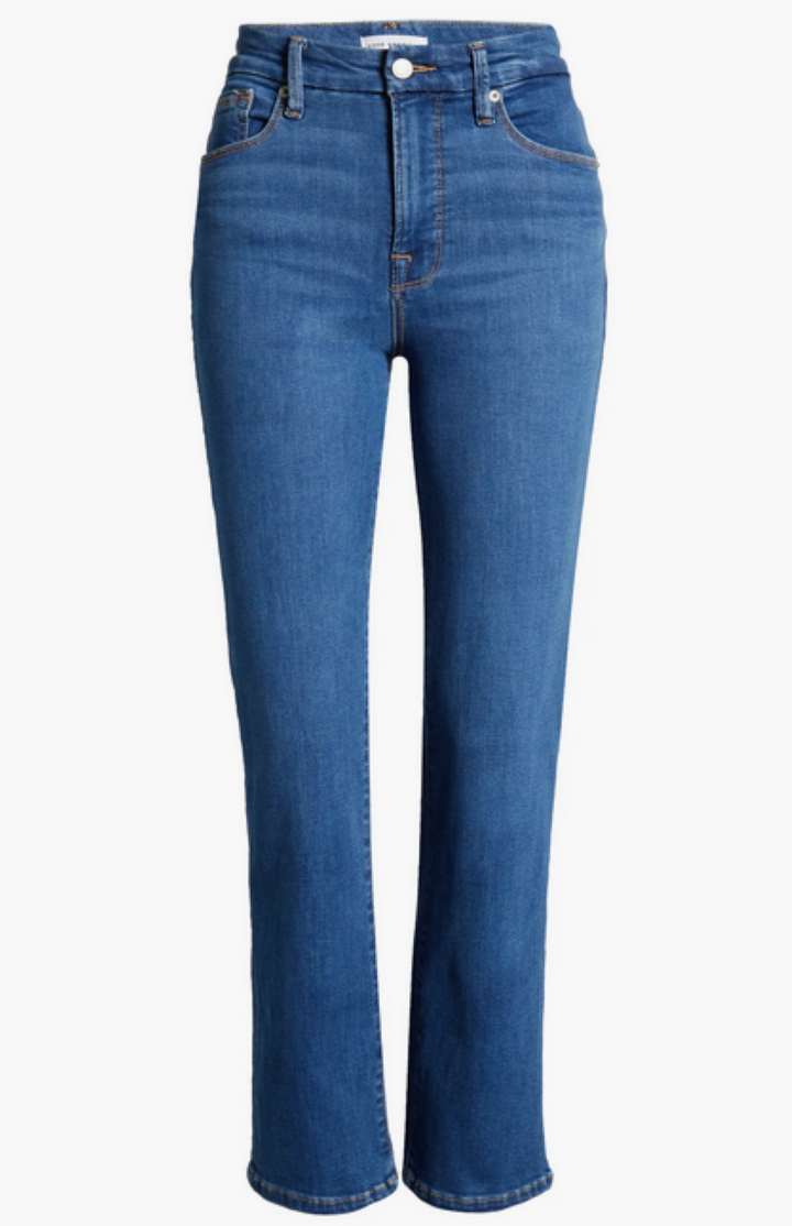 Good American Cotton Blend Good Legs High Rise Straight Jeans
