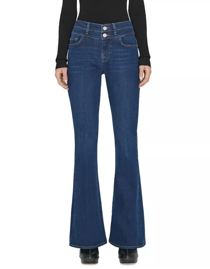 FRAME Double Waistband High Rise Flare Jeans