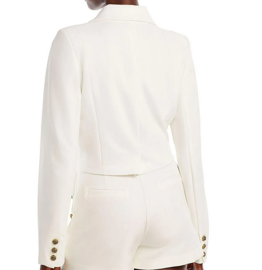 AQUA Knot Button Crop Blazer