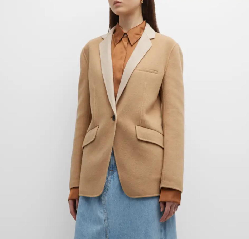 RAG & BONE Margot Single Breasted Virgin Wool Blend Blazer