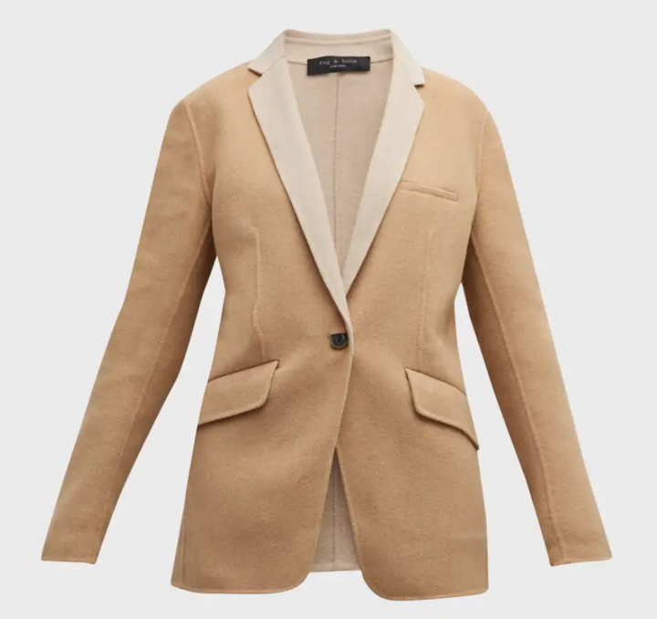 RAG & BONE Margot Single Breasted Virgin Wool Blend Blazer