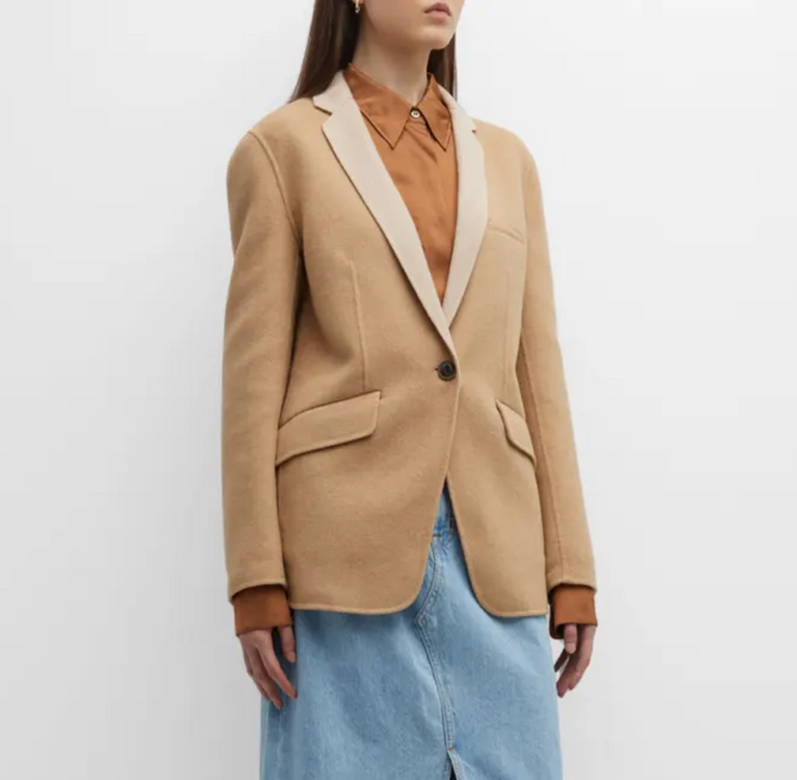 RAG & BONE Margot Single Breasted Virgin Wool Blend Blazer