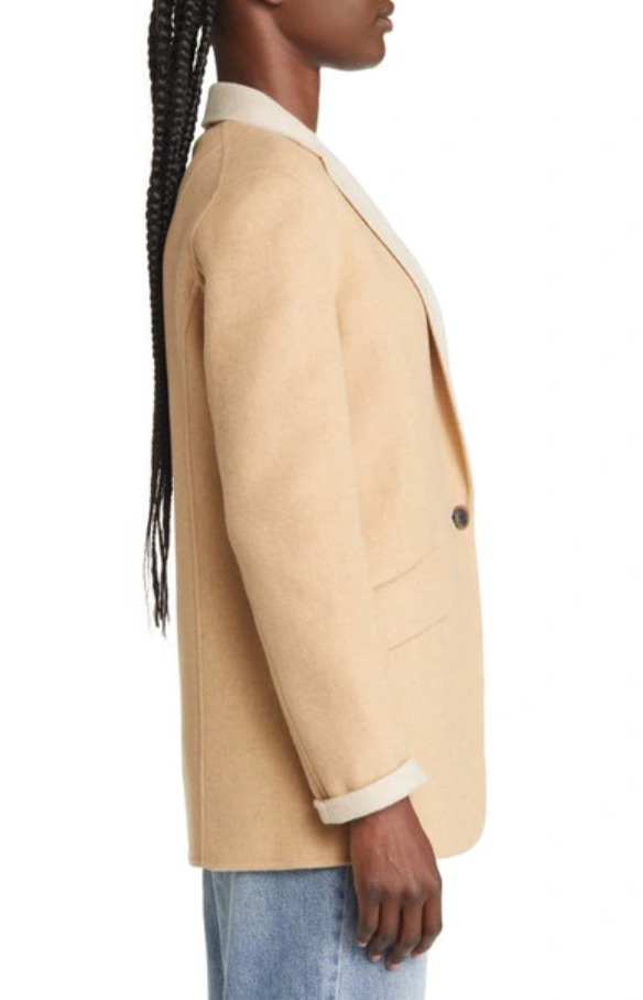 RAG & BONE Margot Single Breasted Virgin Wool Blend Blazer