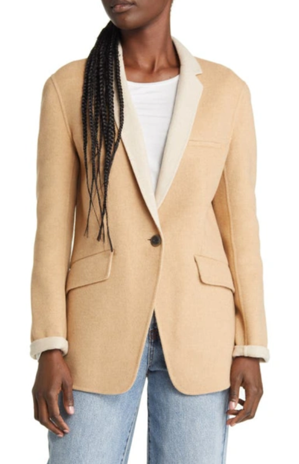 RAG & BONE Margot Single Breasted Virgin Wool Blend Blazer