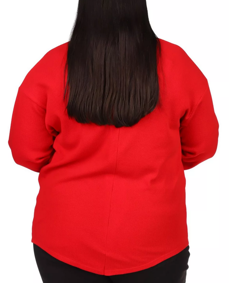 MICHAEL MICHAEL KORS Plus Size Embellished Logo Waffle-Knit T-shirt