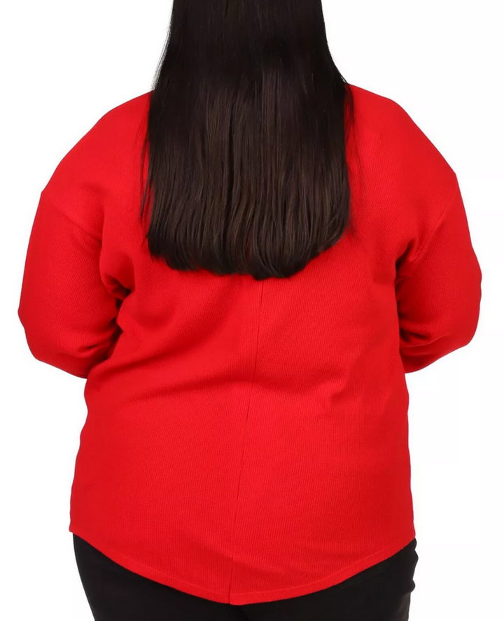 MICHAEL MICHAEL KORS Plus Size Embellished Logo Waffle-Knit T-shirt
