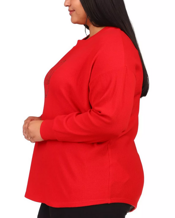 MICHAEL MICHAEL KORS Plus Size Embellished Logo Waffle-Knit T-shirt