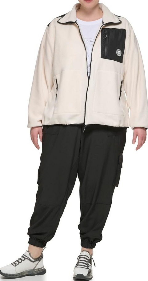 DKNY Sport Plus Size Polar Fleece Full Zip-Up Jacket