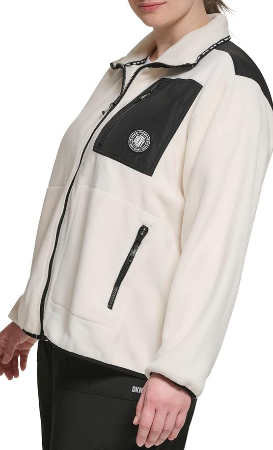 DKNY Sport Plus Size Polar Fleece Full Zip-Up Jacket