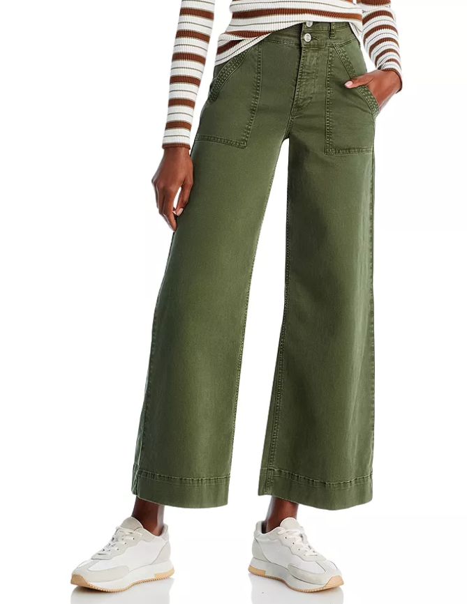 FRAME Double Waistband Wide Leg Jeans