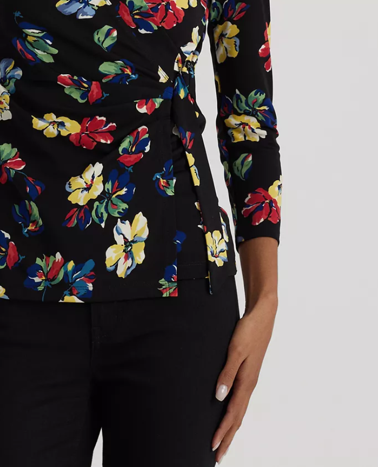 LAUREN RALPH LAUREN Floral Stretch Jersey Top