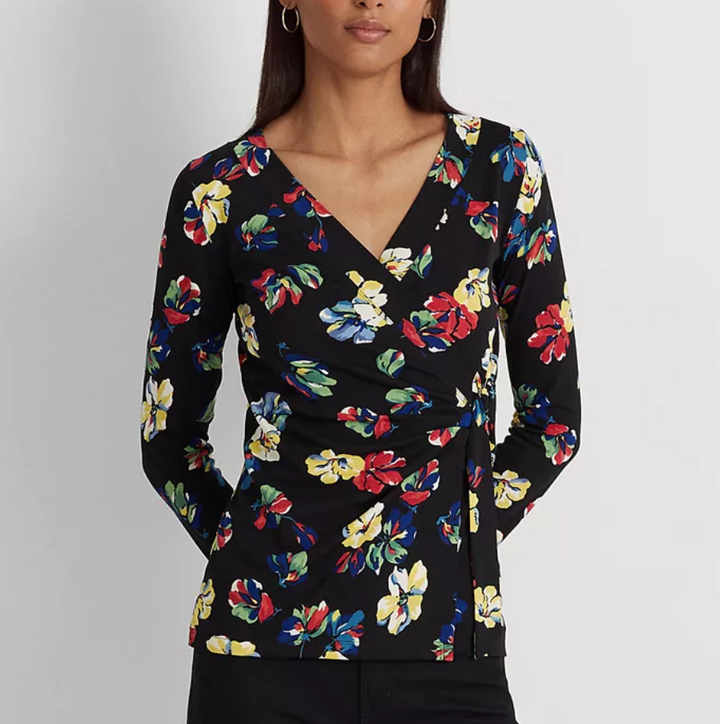 LAUREN RALPH LAUREN Floral Stretch Jersey Top