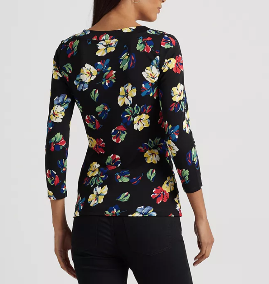LAUREN RALPH LAUREN Floral Stretch Jersey Top