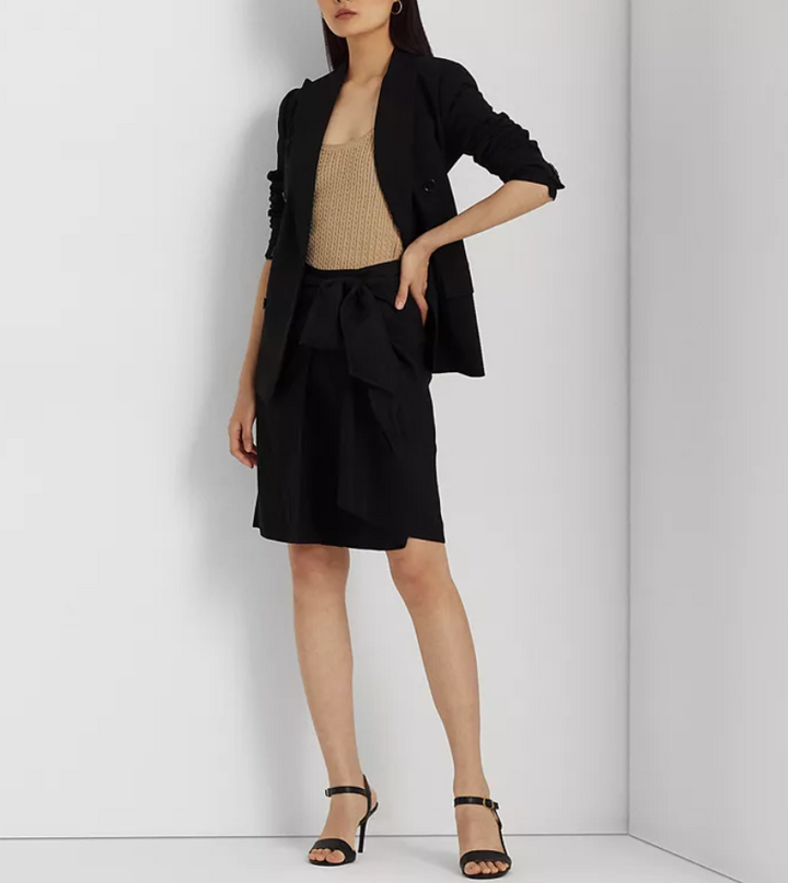 LAUREN RALPH LAUREN Tie-Front Linen-Blend Twill Shorts
