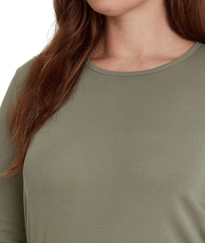 LAUREN RALPH LAUREN Plus-Size Cotton-Blend Long-Sleeve Top