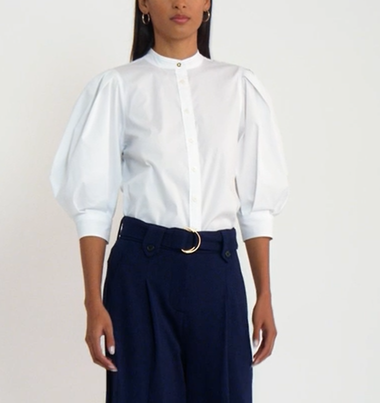 LAUREN RALPH LAUREN Cotton Blouson-Sleeve Shirt