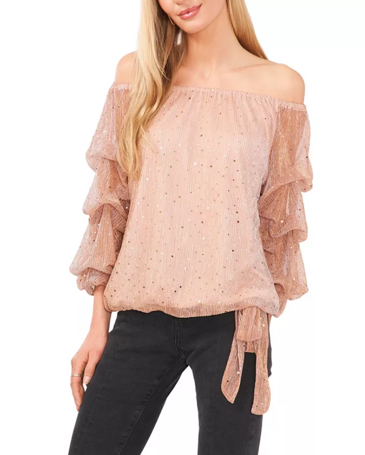 Vince Camuto Off The Shoulder Balloon-Sleeve Top