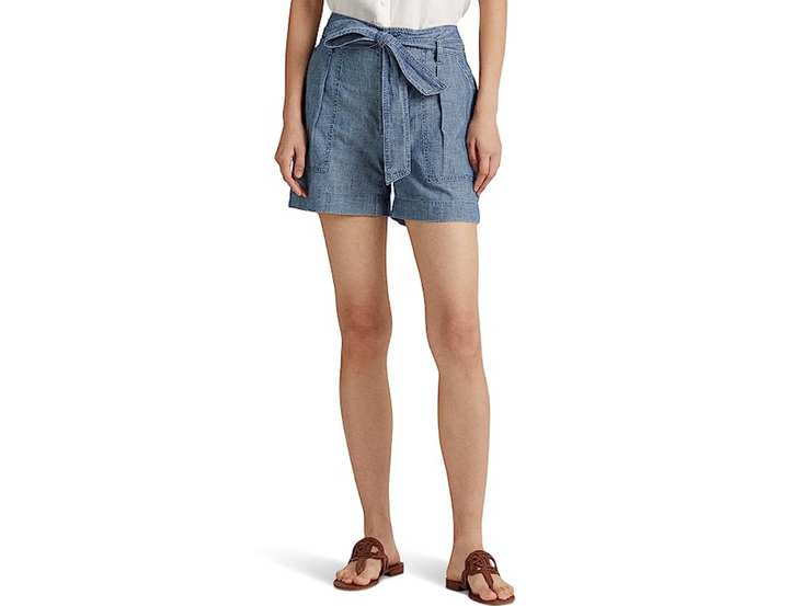 LAUREN Ralph Lauren Belted Chambray Shorts