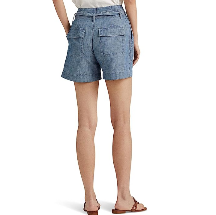 LAUREN Ralph Lauren Belted Chambray Shorts