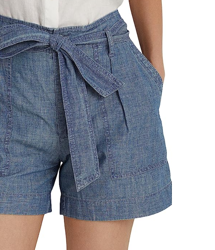 LAUREN Ralph Lauren Belted Chambray Shorts