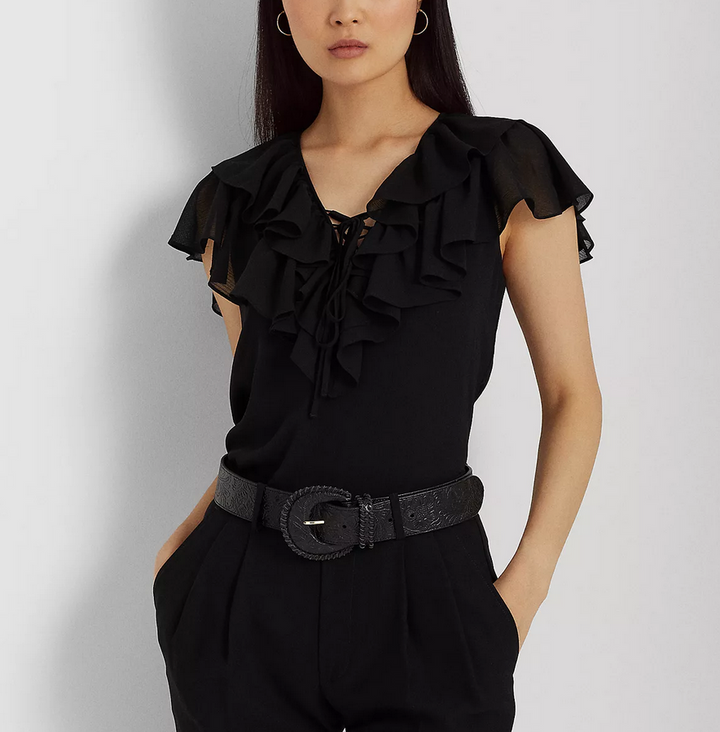 LAUREN RALPH LAUREN Ruffle-Trim Georgette Blouse