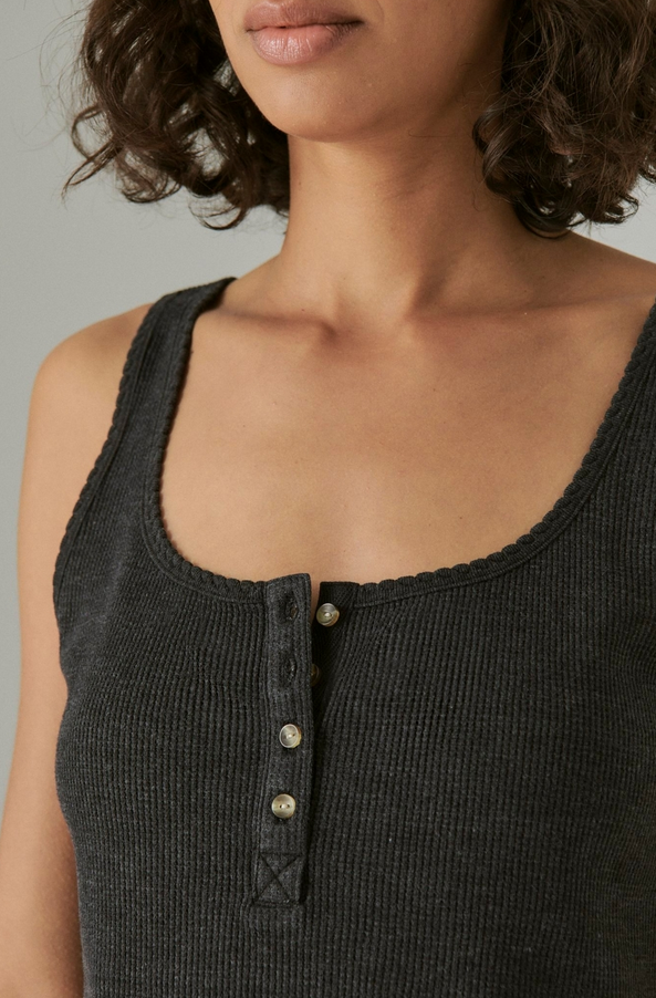 Lucky Brand Waffle Boy Henley Tank Top