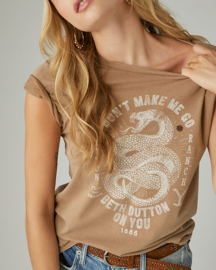 Lucky Brand Yellowstone Cotton Snake Graphic-Print T-Shirt