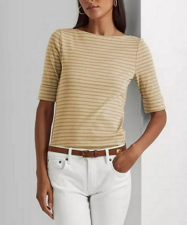 LAUREN RALPH LAUREN Striped Stretch Cotton T-Shirt