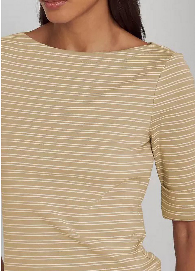LAUREN RALPH LAUREN Striped Stretch Cotton T-Shirt