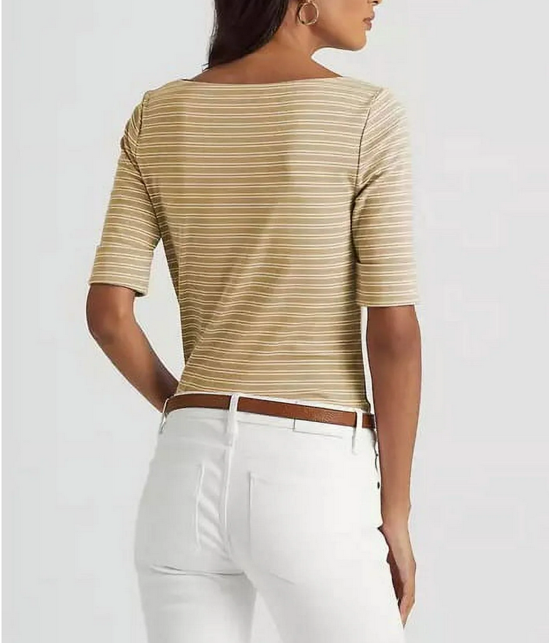 LAUREN RALPH LAUREN Striped Stretch Cotton T-Shirt