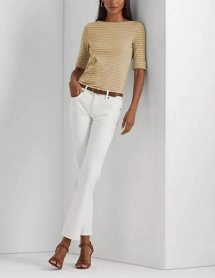 LAUREN RALPH LAUREN Striped Stretch Cotton T-Shirt