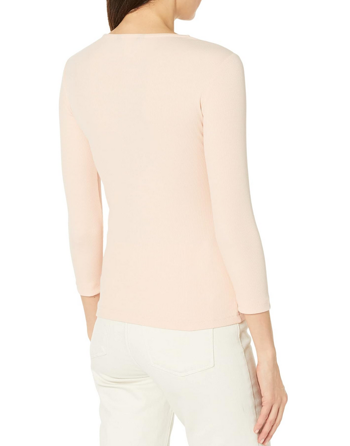 LAUREN RALPH LAUREN Ring-Front Rib-Knit Top