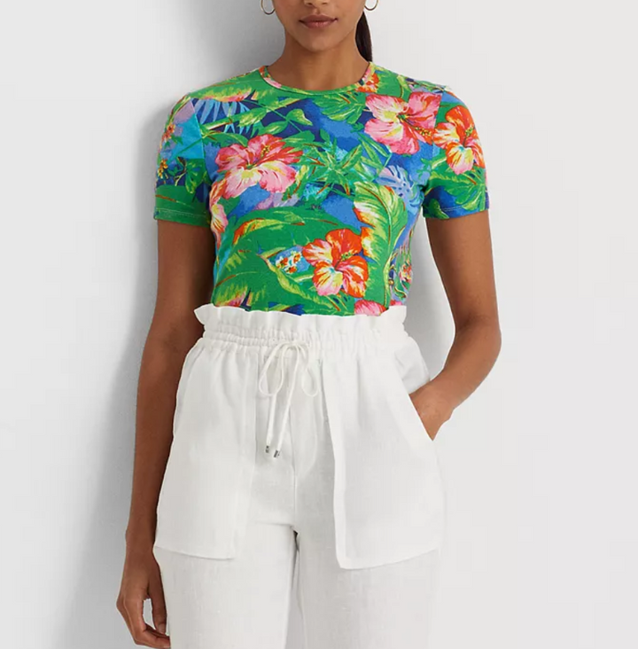 LAUREN RALPH LAUREN Floral Stretch Cotton T-Shirt