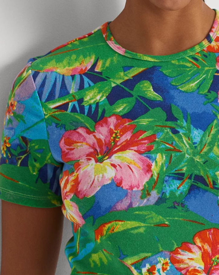 LAUREN RALPH LAUREN Floral Stretch Cotton T-Shirt