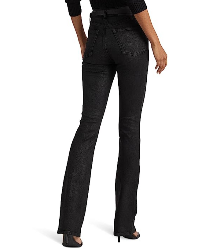 LAUREN RALPH LAUREN Coated-Denim High-Rise Boot Jeans
