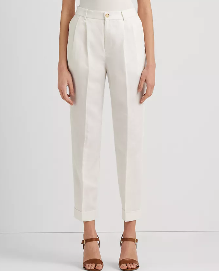 Ralph Lauren Linen-Blend Twill Ankle Pants