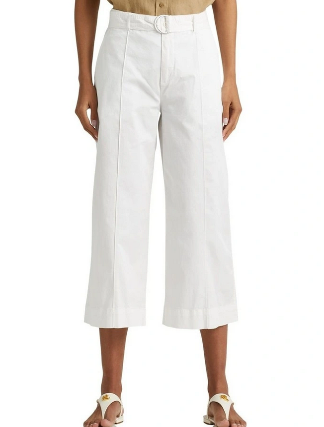 Ralph Lauren Micro-Sanded Twill Belted Wide-Leg Pants