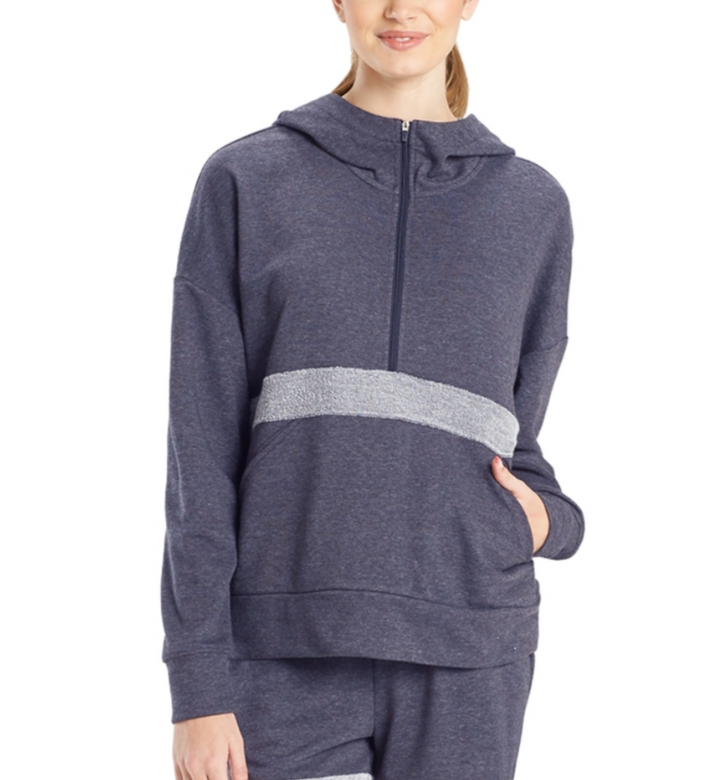 Josie Natori Chi French Terry Active Half-Zip Top