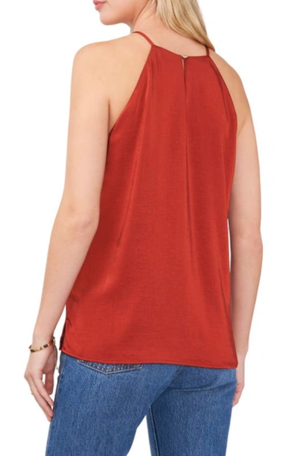 VINCE CAMUTO Cutaway Satin Tank