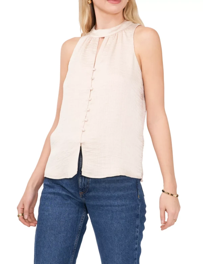 VINCE CAMUTO Sleeveless Keyhole Blouse