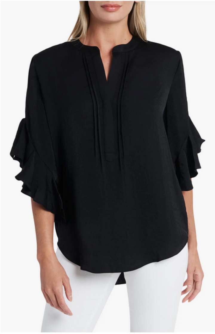 VINCE CAMUTO Split Neck Ruffle Sleeve Blouse