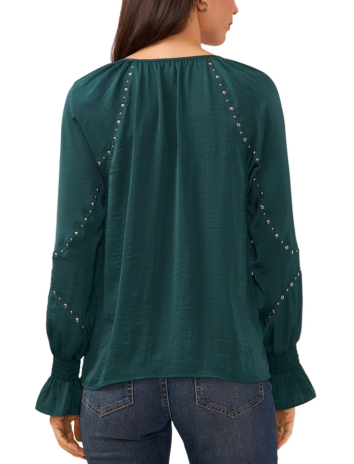 VINCE CAMUTO Embellished V Neck Top