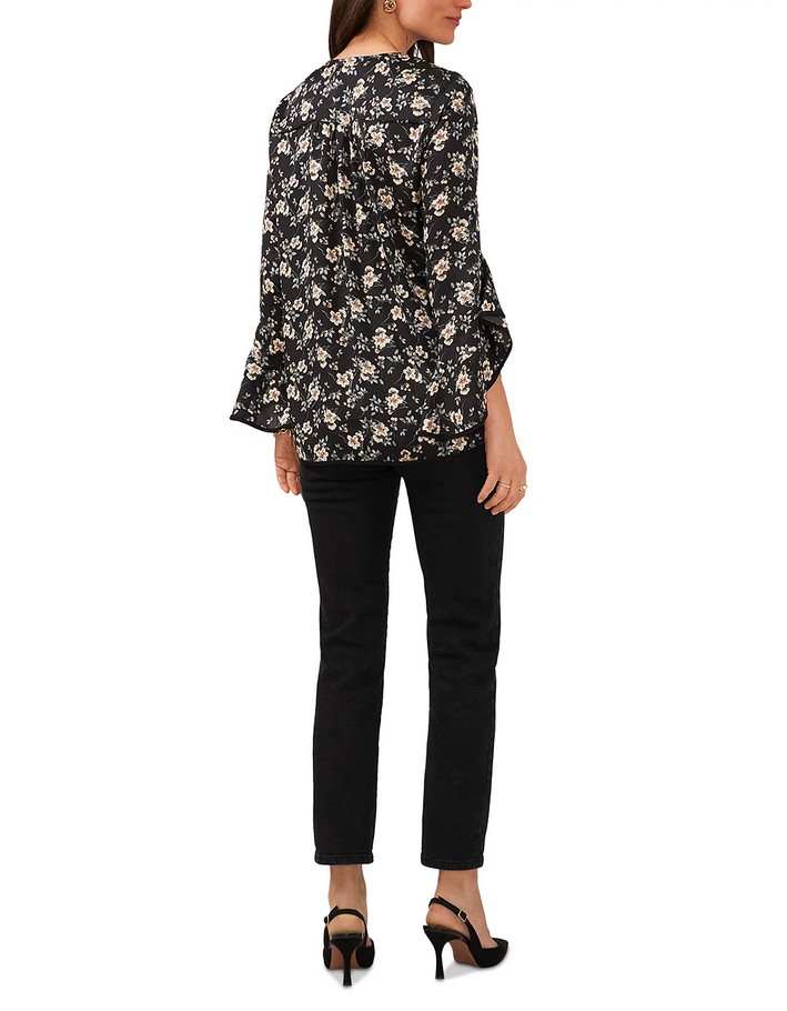 VINCE CAMUTO V Neck Ruffled Sleeve Blouse