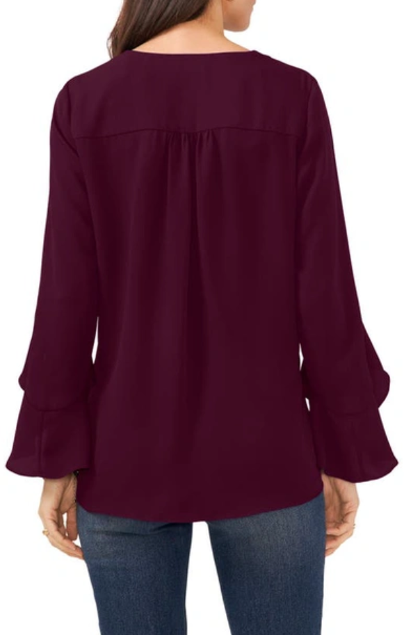 VINCE CAMUTO Flutter Sleeve Crossover Top